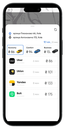 Taxometr - Taxi Aggregator App for the Ukrainian Market